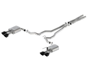 Ford Mustang Performance Exhaust - Ford Racing - Cat Back Extreme Non-Active Dual Tip with Valance - Black - 2024+